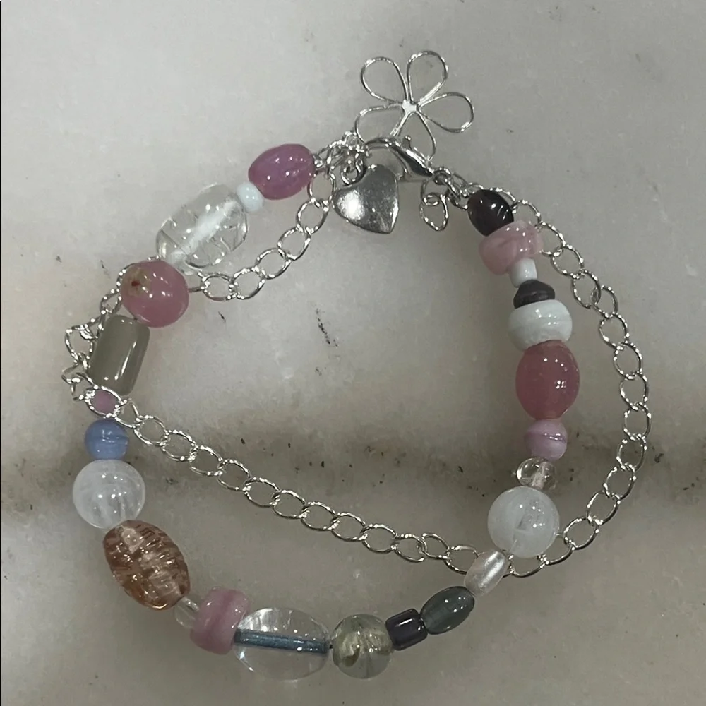Chic Multicolor Beaded Bracelet with Silver Accents